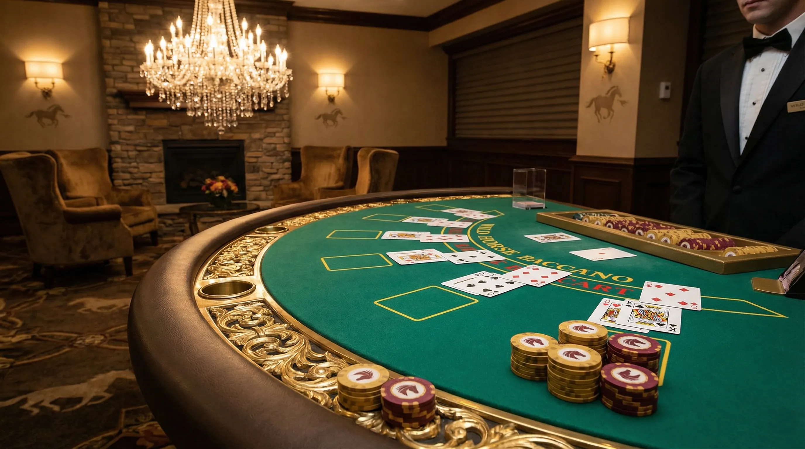 Mesa de bacará elegante no geralbet